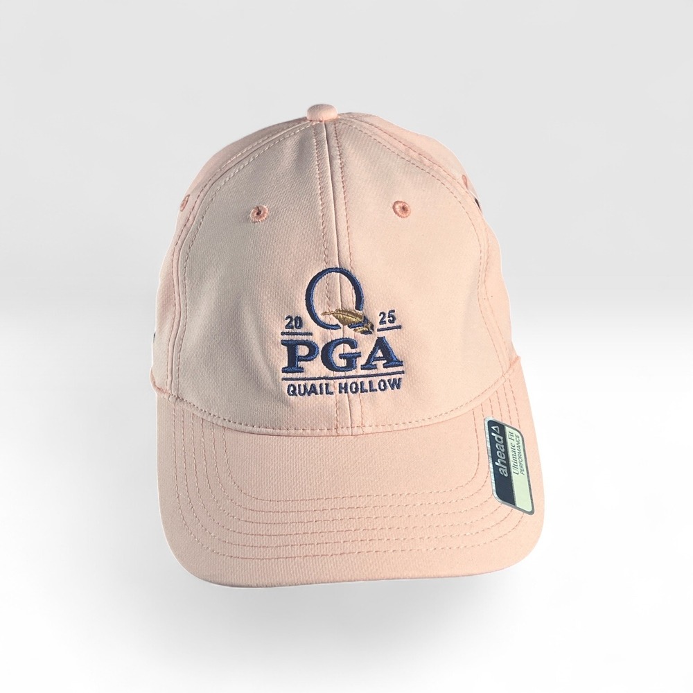 Ahead 2025 PGA Quail Hollow Golf Hat Peach Pink Performance Cap U27SP1 NEW